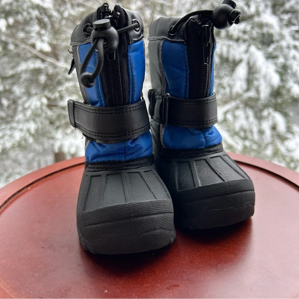 Snow Boots Little Boys Size 6 | Waterproof Winter Boots Black Blue | Koala Kid